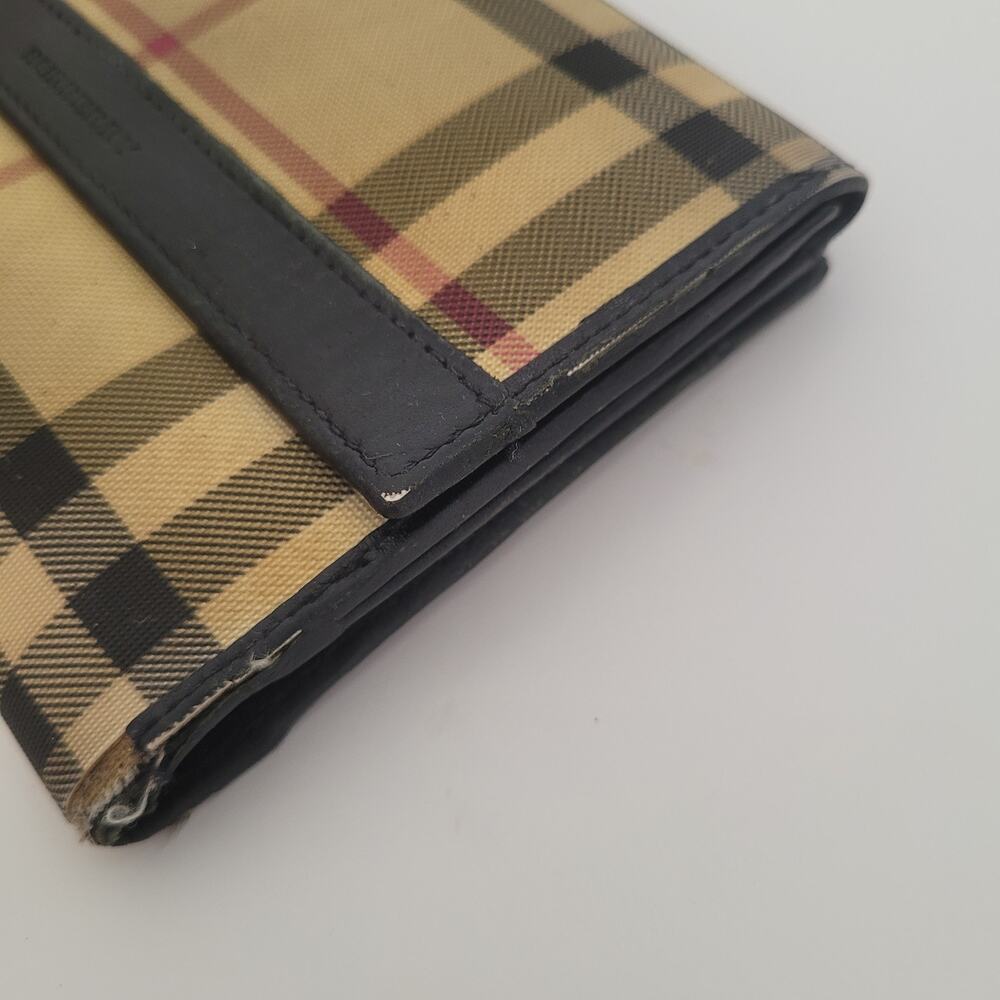 Burberry London Women's Classic Check Plaid Coated Canvas Leather Snap Wallet - Picture 15 of 15
